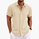 Men's Short Sleeve Shirt – Casual Button-Up Summer Blouse - Image 2