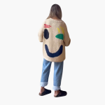 Knitted Sweater for Women - with Oversized Fit and Smiley Design - Image 2