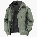 Men's Outdoor Jacket with Hood and Zipper - Image 2