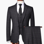 3-piece Suit for Men with Vest and Blazer – Check Pattern - Image 2