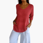 Women's V-Neck Top – Loose Summer Top for Casual Wear - Image 2