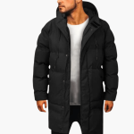 Men’s Parka Jacket with Hood and Zipper - Image 2