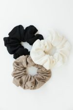 Bamboo Rib-Knit Scrunchies - Last Chance