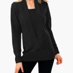 Women's Sweater with Deep V-Neck and Long Sleeves - Image 3