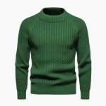 Men's sweater with round neck and textured surface - Image 4