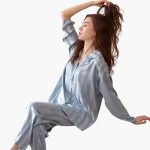 Women's Satin Pajama Set with Long Sleeve Shirt and Pants - Image 2