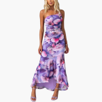 One Shoulder Floral Dress for Women - Elegant Summer Dress - Image 3
