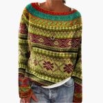 Women's Sweater with Round Neck and Tree Pattern - Image 3