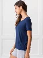 Women??s Bamboo Rib-Knit Short Sleeve Lounge Top - Last Chance - Image 6