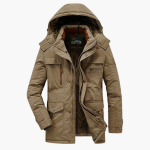 Men's Parka Jacket with Adjustable Hood and Pockets - Image 4