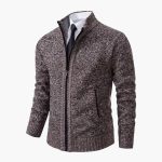 Men’s Knit Jacket with Zipper and Ribbed Collar - Image 4