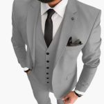 Slim Fit Suit Set - 3-Piece Men's Suit for Wedding Event - Image 2
