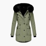 Women’s Parka Jacket with Hood and Flap Pockets - Image 4