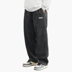 Men's Cord Pants with Elastic Waistband and Pockets - Image 3