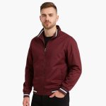 Men's Bomber Jacket with Zipper and Striped Hem - Image 8