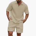 Men's Two-Piece Set with Quilted Structure and Half-Zip - Image 4