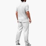 Two-Piece Summer Set for Men with Short Sleeve Shirt and Pants - Image 3