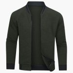 Men's Pullover with Zipper and Ribbed Structure - Image 2