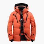 Men's Quilted Jacket with Hood and Zipper Pockets - Image 3