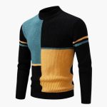Men's Sweater with Colorblock Design – Versatile & Modern - Image 3