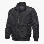 Men's Bomber Jacket with Zipper and Ribbed Hem - Image 2