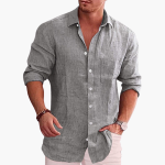 Casual Shirt for Men with Button Placket - Summer Clothing - Image 3