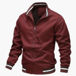 Men's Jacket with Ribbed Details and Front Zipper - Image 3