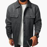 Men's shirt with button placket, chest pockets, and long sleeves - Image 2