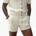 Men's Summer Set made of Knit with Polo Shirt and Shorts - Image 3