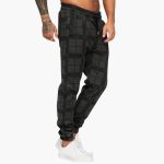 Men's pants with elastic waistband and checkered surface - Image 4