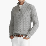 Men's Knit Sweater with Zipper – Winter Sweater - Image 3