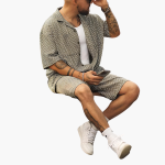 Men's Summer Two-Piece Set with Short Sleeves and Collar - Image 3
