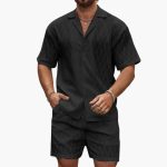 Men's Two-Piece Set Made of Lightweight Fabric with Shirt and Shorts - Image 5