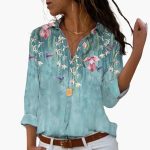 Flower Colorblock Blouse for Women - Stylish & Comfortable - Image 5