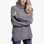 Women's sweater with turtleneck and long sleeves - Image 4