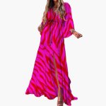 Colorful Summer Dress - Women's Maxi Dress with Floral Print - Image 3