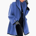 Women's Winter Coat with Wide Collar and Contrast Trim - Image 6