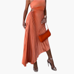 Ankle-Length Sleeveless Evening Dress for Women with One Shoulder - Image 3