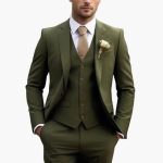 Men's Three-Piece Suit with Blazer, Vest, and Trousers