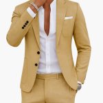 Men's Suit Set with Blazer and Trousers for All Seasons - Image 2