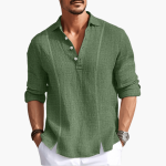 Men's Shirt - Casual Button-Up Long Sleeve Blouse for Summer - Image 3