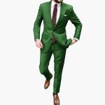 Men's Two-Piece Suit with Notch Lapel and Slim Fit Pants - Image 5