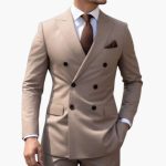 Men's Two-Piece Suit with Double-Breasted Jacket and Slim Fit Pants - Image 7