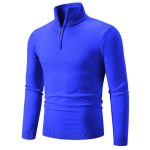 Men’s Sweater with Half-Zip Neckline and Ribbed Hem - Image 3