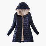 Women's Winter Jacket with Hood and Zipper - Image 5
