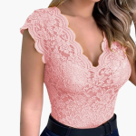 Lace Bodysuit for Women – Sexy Floral Lace Top - Image 3