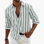 Striped Summer Shirt for Men – Lightweight Casual Shirt with Button Placket - Image 3