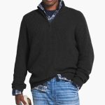 Men’s Ribbed Knit Pullover with Half-Zip Neckline - Image 5