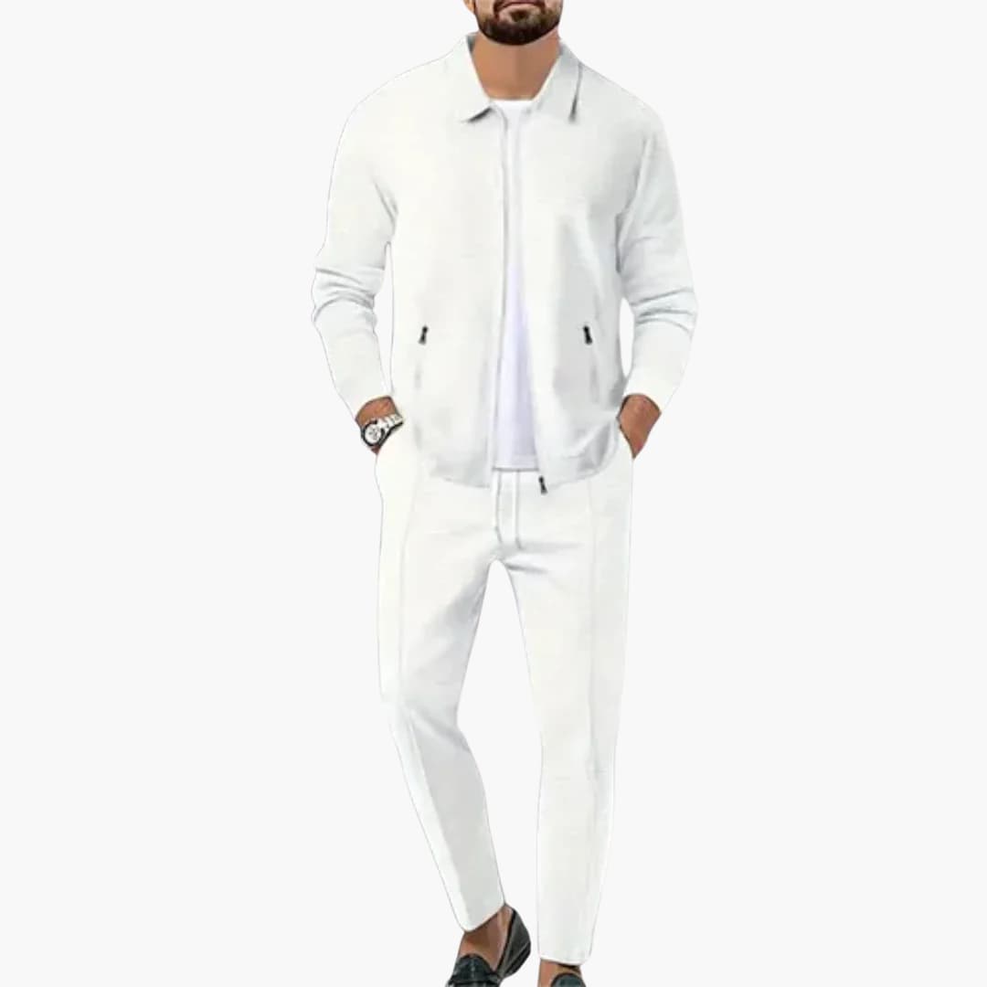 3_67_9f6b4ea5-dbd3-4b8b-9c43-78bfa593b56b.jpg Men's Two-Piece Set with Zip-Up Shirt and Straight-Cut Pants - Image 1