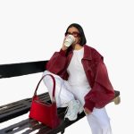 Women's Oversized Jacket with Long Sleeves and Contrast Stitching - Image 4